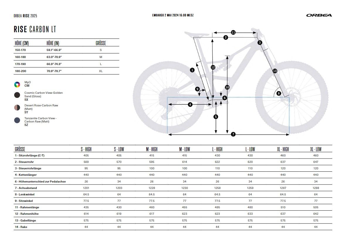 Orbea RISE LT M-TEAM 630W Cosmic Carbon View - Golden Sand 2025