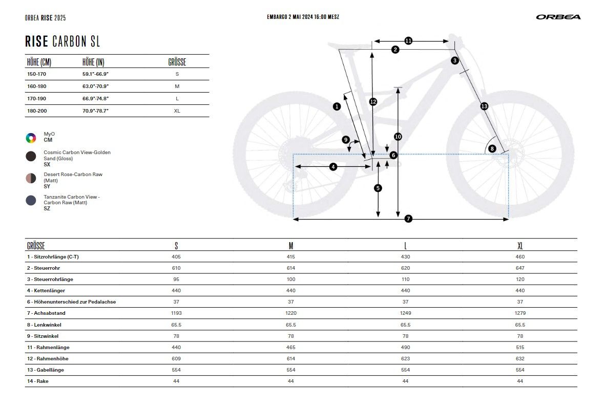 Orbea RISE SL M10 420W Cosmic Carbon View - Golden Sand 2025